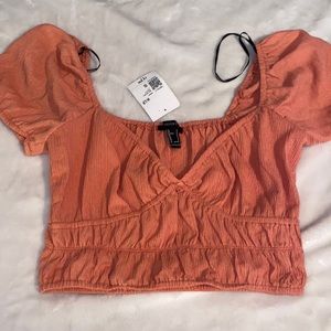 Forever 21 Knit Crop top Color:tigerlily